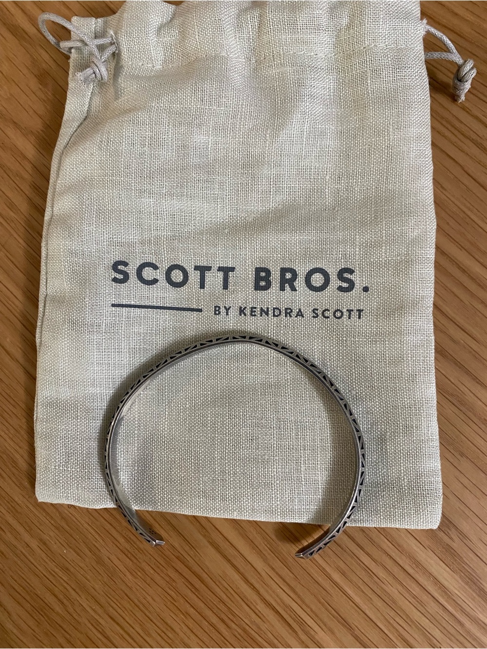 Kendra Scott Scott Bros. Silver-Tone Engraved Men's Cuff Bracelet